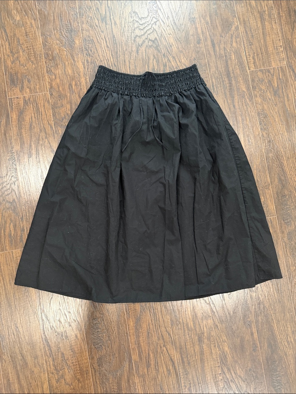 Aritzia Wilfred Smocked Waist Black Maxi Skirt